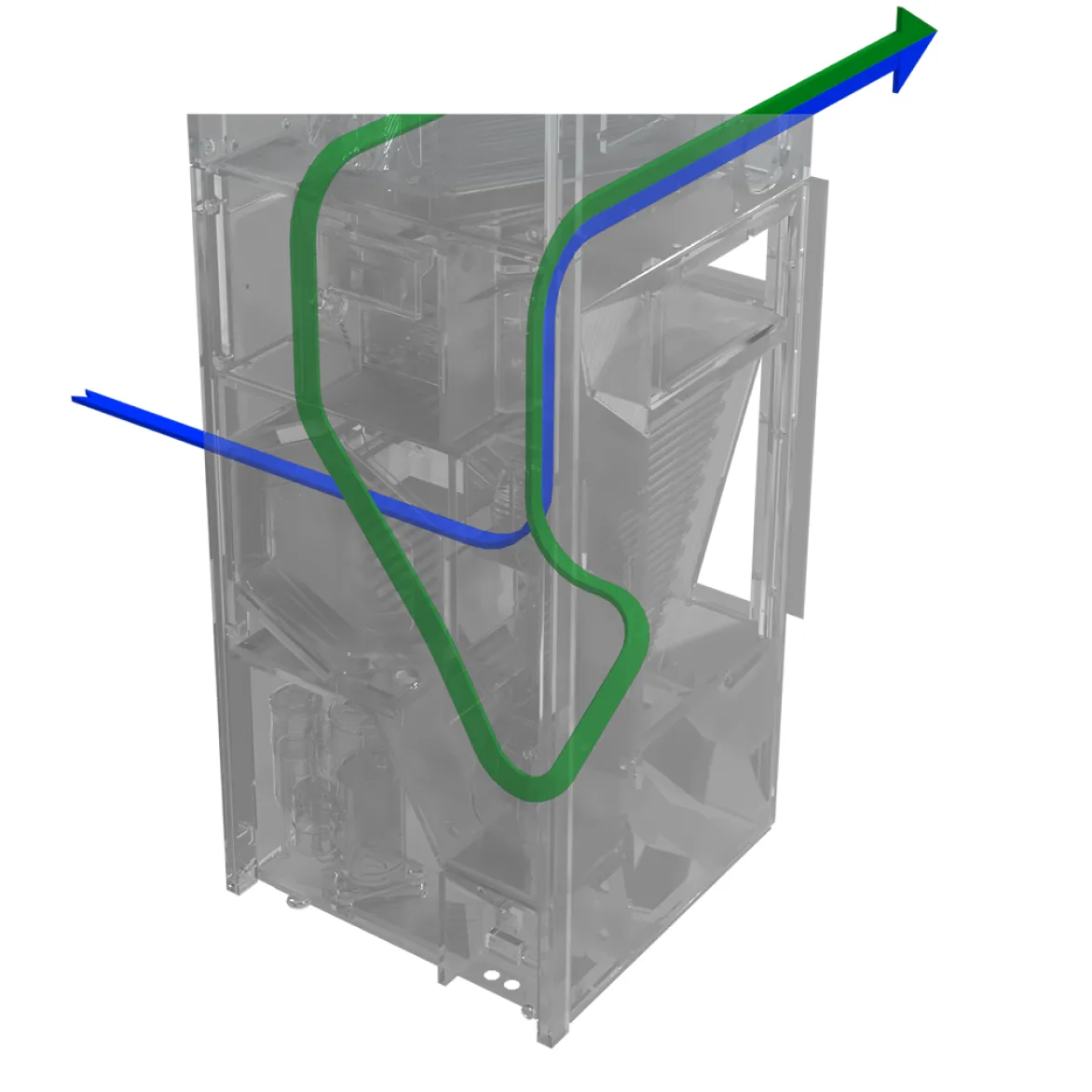 AIO Vertical Stack XL condenser — rear intake, rear exhaust