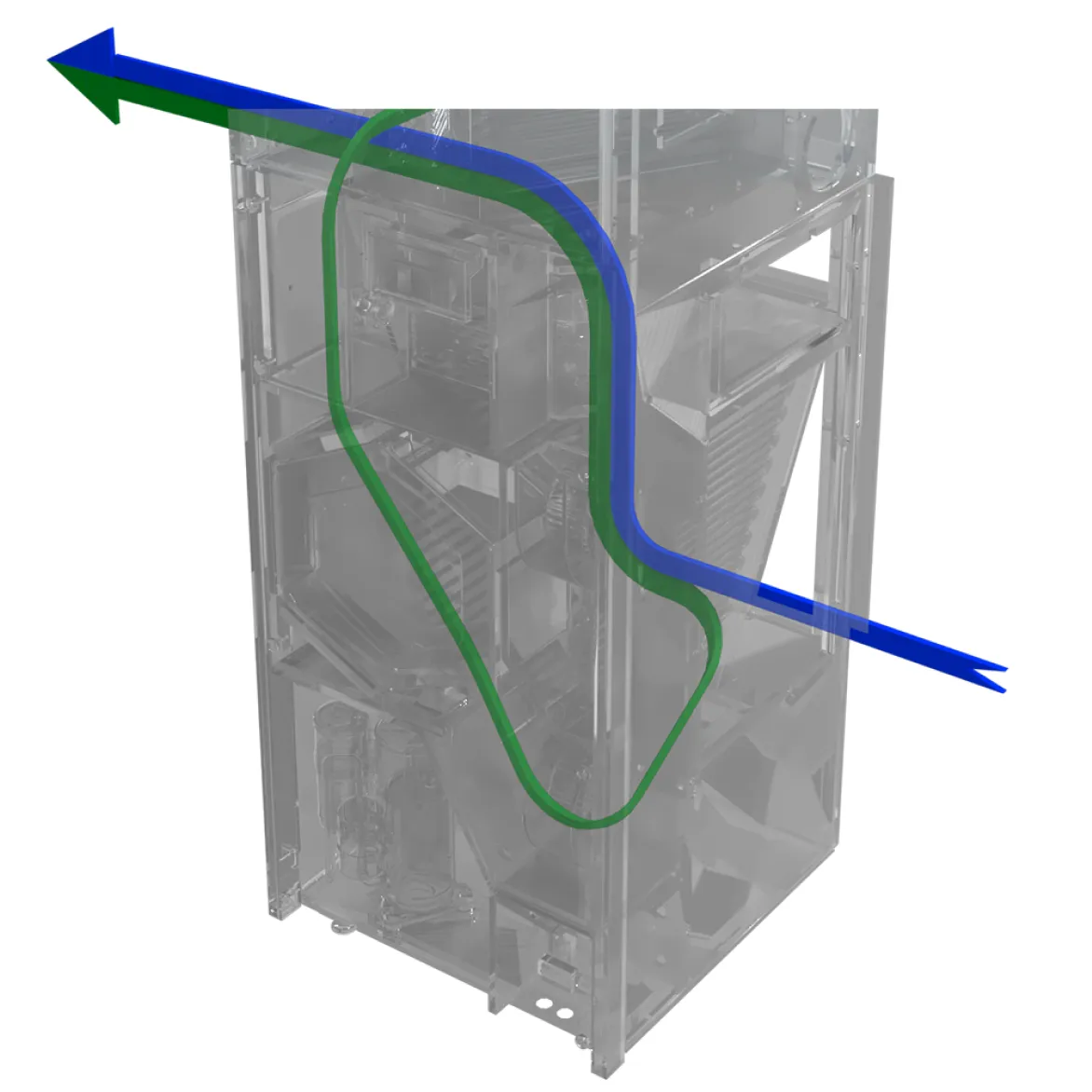 AIO Vertical Stack XL condenser — right intake, left exhaust
