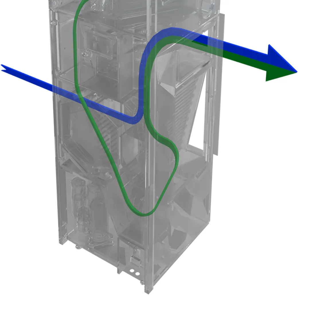 AIO Vertical Stack XL condenser airflow, configuration 5