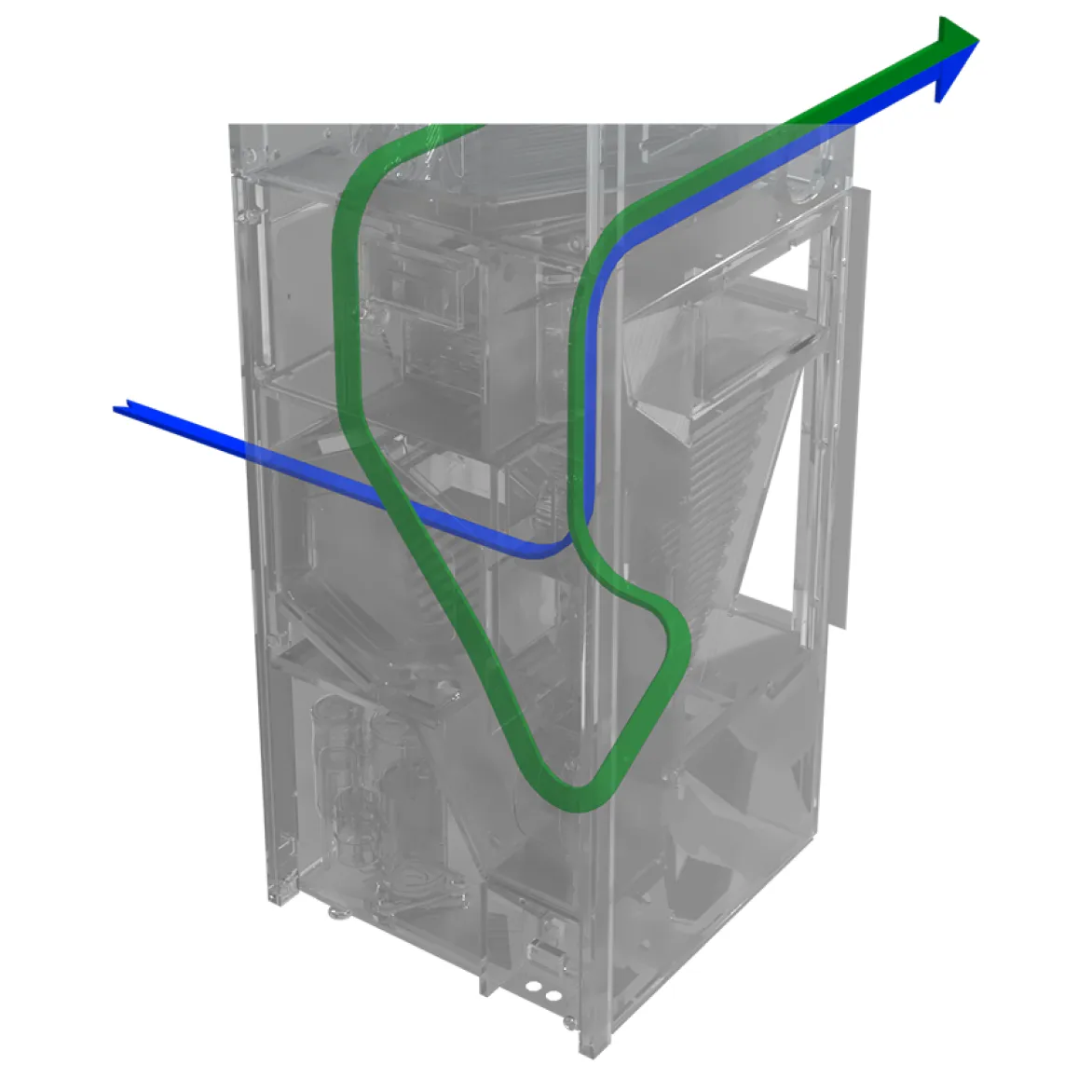 AIO Vertical Stack XL condenser — left intake, rear exhaust