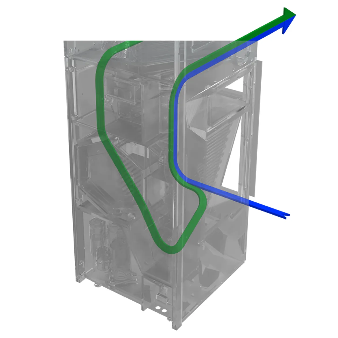 AIO Vertical Stack XL condenser — right intake, rear exhaust