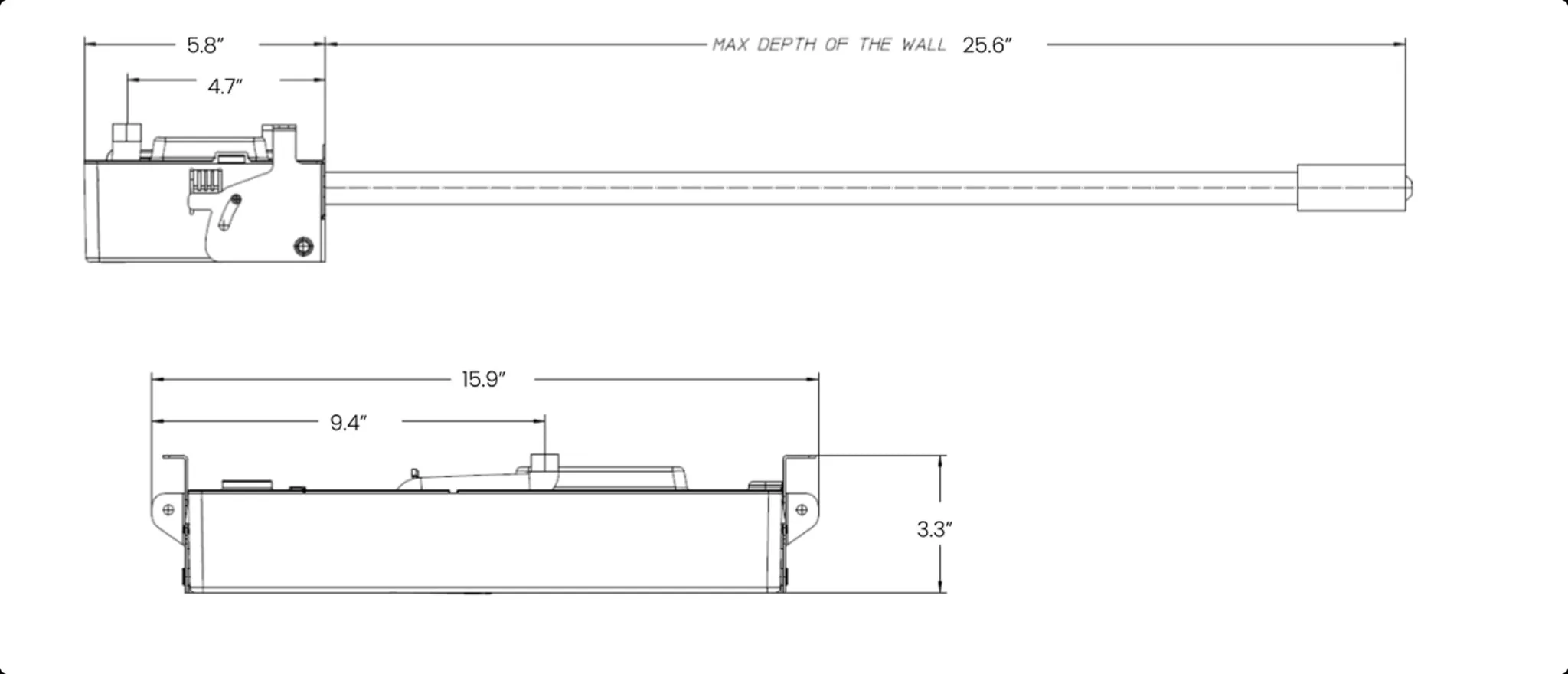 External Nebulizer Kit dimensions diagram