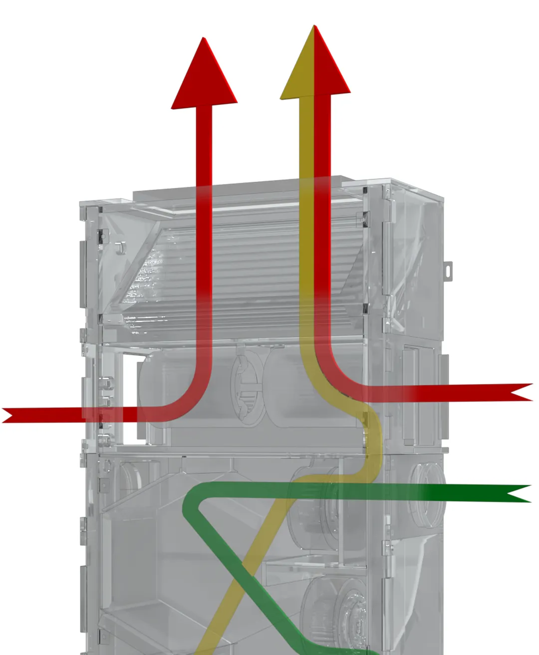AIO Vertical Stack fan coil airflow — configuration 2