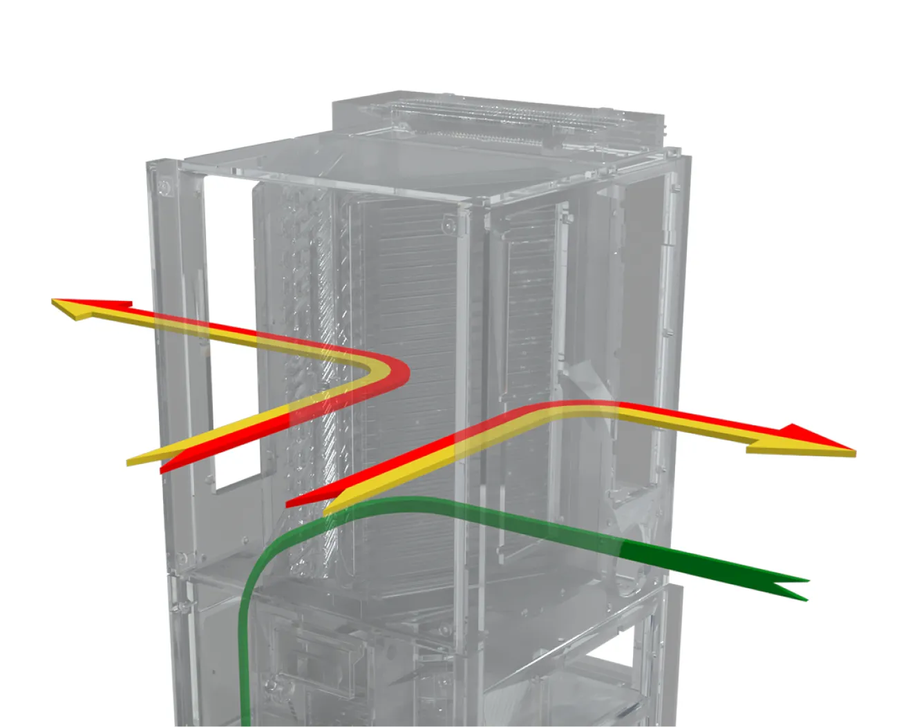 AIO Vertical Stack XL fan coil — side supplies, front return, stale air right