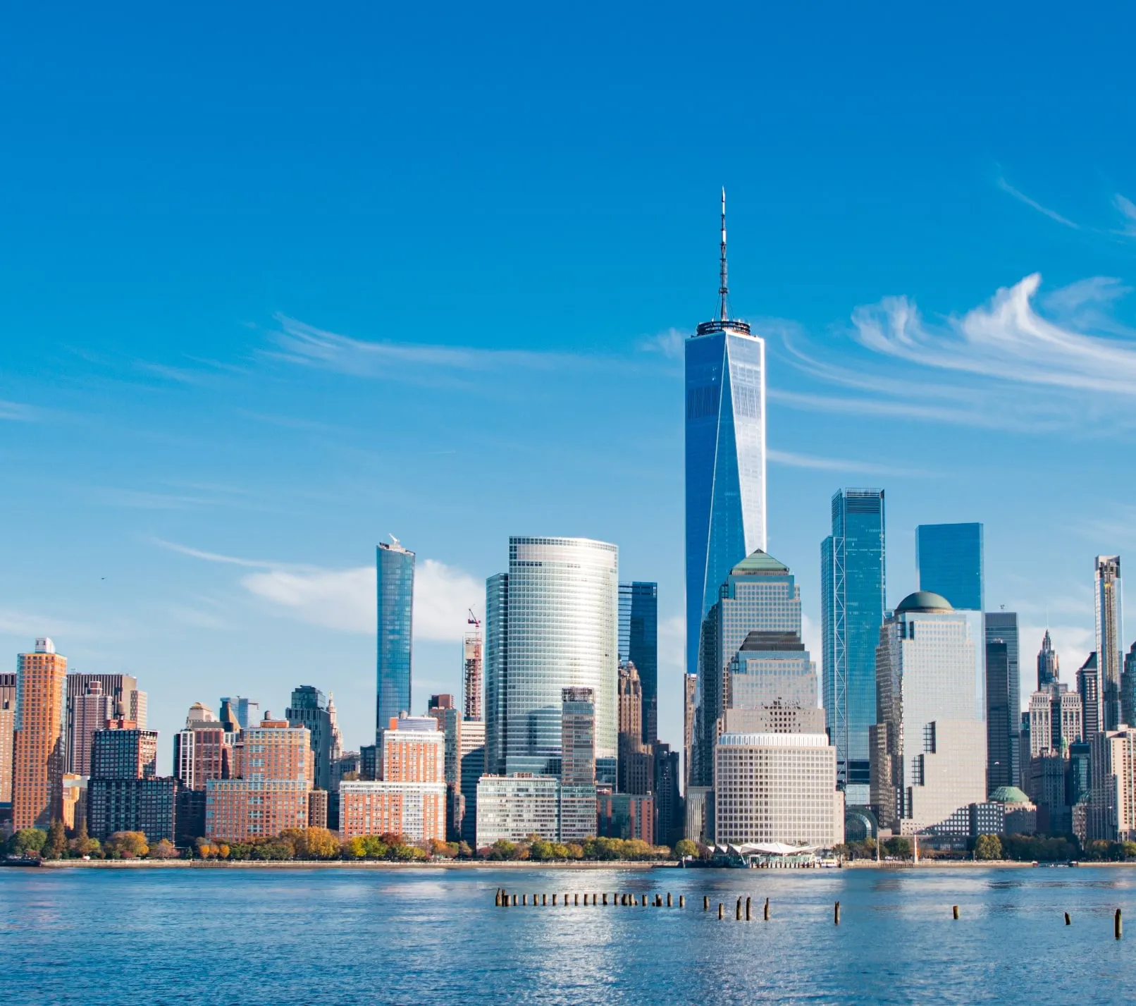 The Lower Manhattan skyline across the Hudson