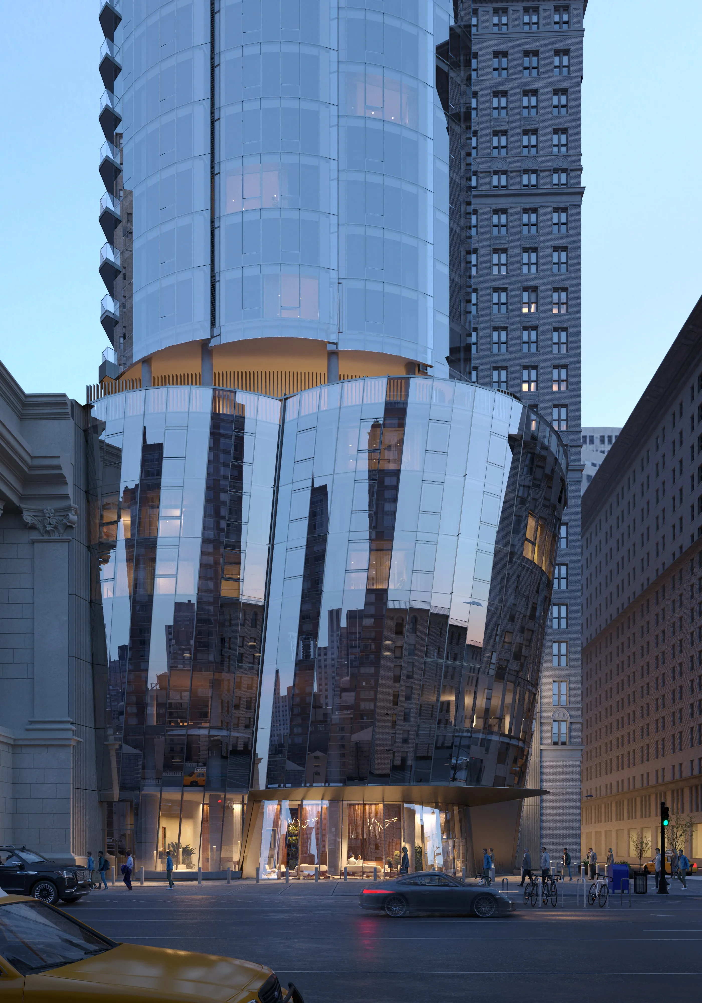 Custom louver facade