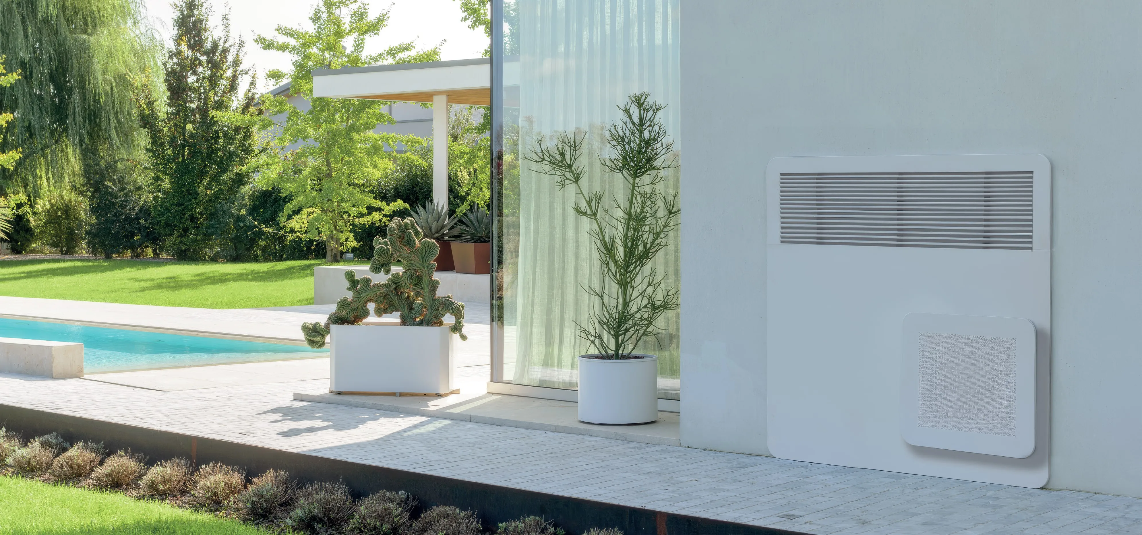 STØNE Architectural Split outdoor unit on a building exterior
