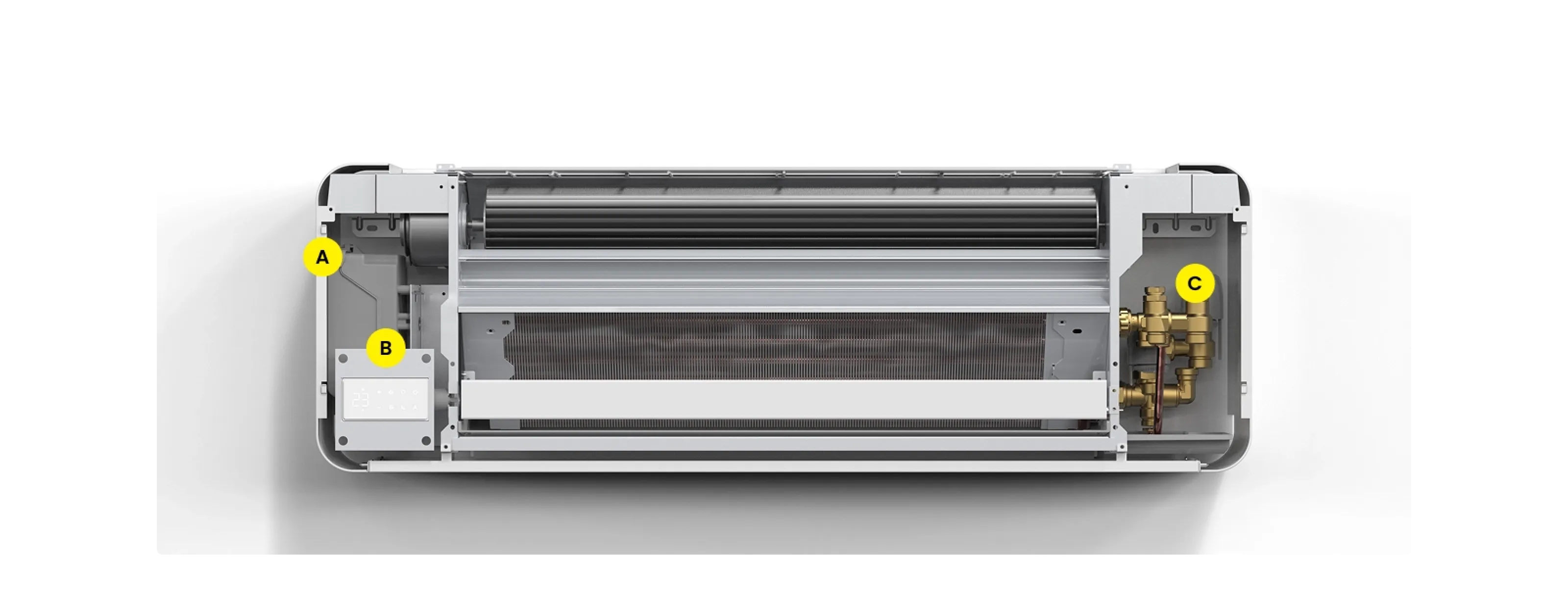 OSMO High Wall open unit with installation callouts